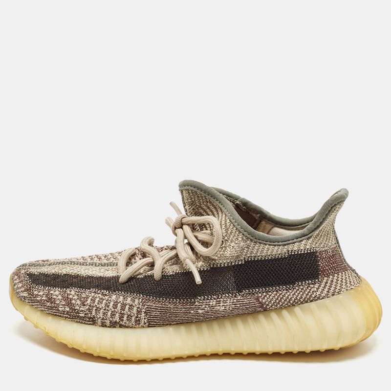 Yeezy X Adidas Boost 350 V2 Zyon Size 39 1/3 Beige/Brown Knit Fabric Low Top